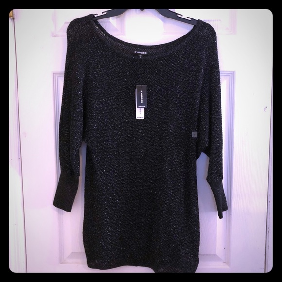 Express Black and Silver Sweater - NWT - M - Picture 1 of 3